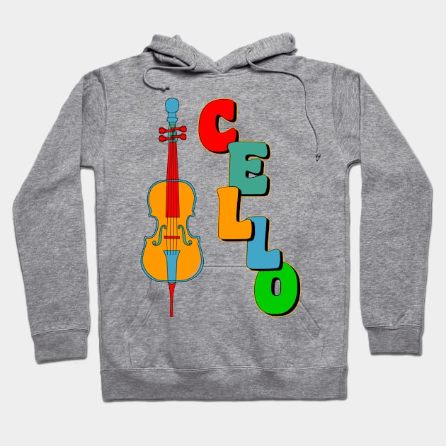 Colorful Cello Hoodie by Barthol Graphics